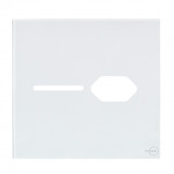 Placa p/ 1 Interruptor + Tomada 4x4 - Novara Glass Branco